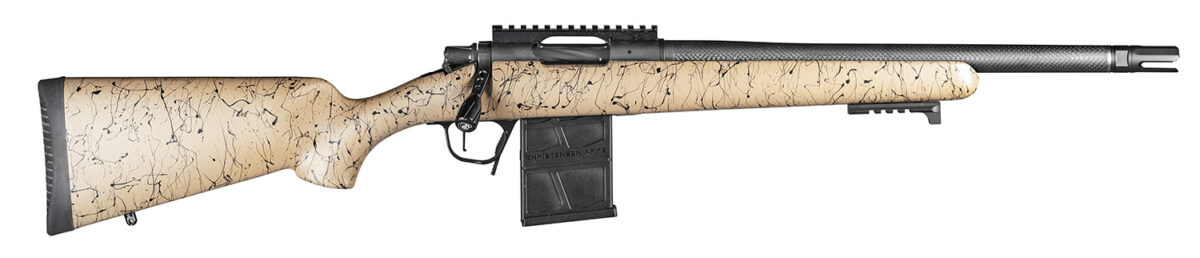 Christensen Arms 8010612100 Ridgeline Scout Full Size 6.5 Creedmoor 4+1, 16" Black Nitride Steel Threaded Barrel, Black Nitride Aluminum Receiver, Tan w/Black Webbing Fixed Sporter Stock 1 146047