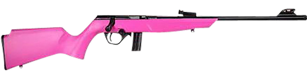 Rossi RB22 Compact 22 LR 10+1, 16" Matte Black Button Rifled Free Floating Steel Barrel, Matte Black Stainless Steel Receiver, Pink Monte Carlo Stock, Right Hand 1 151216