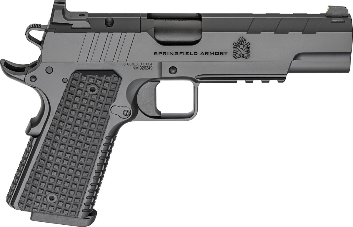 Springfield Armory PX9229LAOS 1911 Emissary 9mm 9+1 5" Stainless Steel Barrel Optic Ready Black Carbon Steel Slide VZ Grips Thin-Line G10 Grip 1 170066