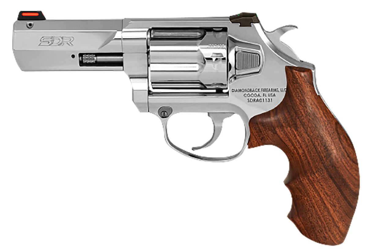 Diamondback DB075AS703 SDR 357 Mag/38 Special +P 6 Shot 3" Stainless Steel Barrel, Polished Stainless Steel Cylinder & Frame, Hogue Wood Grip, Exposed Hammer 1 178211