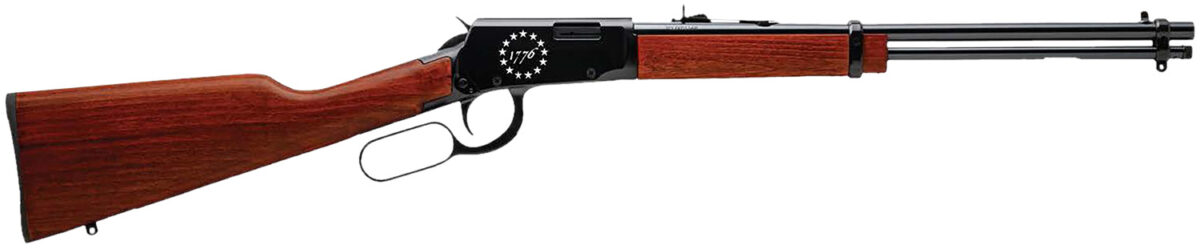 Rossi RL22181WD-EN23 Rio Bravo 22 LR 15+1 18" Black Polished Alloy Steel Barrel, Black Engraved w/Stars "1776" Alloy Steel Receiver, Hardwood Fixed Stock, Right Hand 1 179237