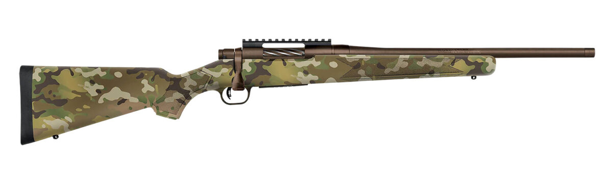 Mossberg 28275 Patriot Compact 22-250 Rem 5+1 18" Patriot Brown Cerakote Threaded Bull Barrel, Patriot Brown Cerakote Steel Receiver w/Picatinny Rail, MultiCam Fixed Synthetic Stock 1 184727