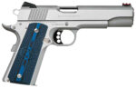 Colt Mfg O1072CCS Competition Government 9mm Luger 9+1 5" Stainless National Match Barrel, Stainless Steel Serrated Slide & Frame w/Beavertail, Checkered Blue G10 Grip, Ambidextrous 2 35127