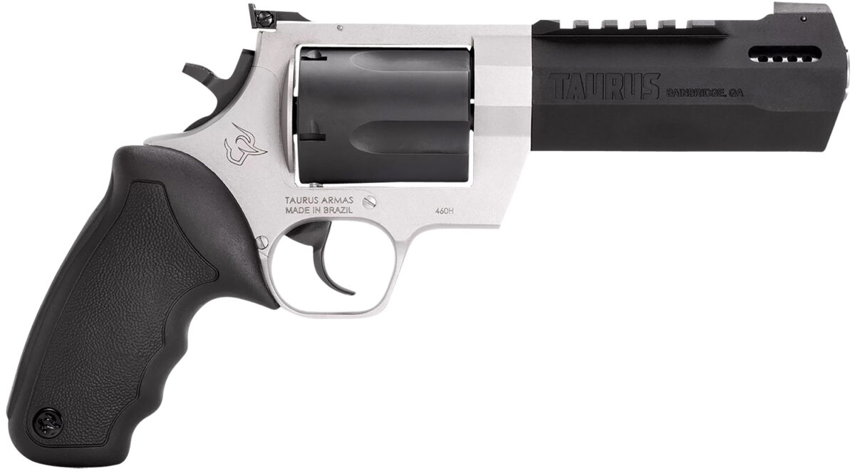Taurus 2460055RH Raging Hunter 460 S&W Mag 5rd 5.12" Matte Black Oxide Cylinder & Barrel Matte Stainless Steel Frame Black Rubber with Integrated Cushion Insert Grip 1 131300