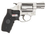 Smith & Wesson 163052 Model 637 w/Laser J-Frame 38 Special +P 5 Shot 1.88" Stainless Steel Barrel, Stainless Cylinder, Matte Silver Aluminum Frame, Black Crimson Trace Lasergrip 2 15075