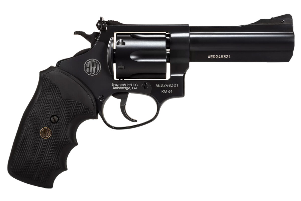 Rossi 2RM641 RM64 Medium Frame 357 Mag 6 Shot, 4" Black Steel Barrel, Cylinder & Frame, Black Textured Rubber Grip, Hammer Block Safety 1 151208