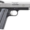 Ruger SR1911 Full Size 9mm Luger 9+1 5" Stainless Steel Barrel, Satin Stainless Steel Serrated Slide, Black Anodized Aluminum Frame w/Beavertail, Black/Gray G10 Grip 2 161595