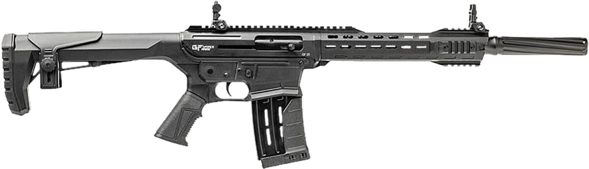 Gforce Arms GF251220 GF25 12 Gauge Semi-Auto 3" 5+1 20" Black Cerakote Spiral Threaded Barrel, Black Cerakote Picatinny Rail Aluminum Receiver, Black Adjustable Synthetic Stock w/Black Rubber Grip 1 168480