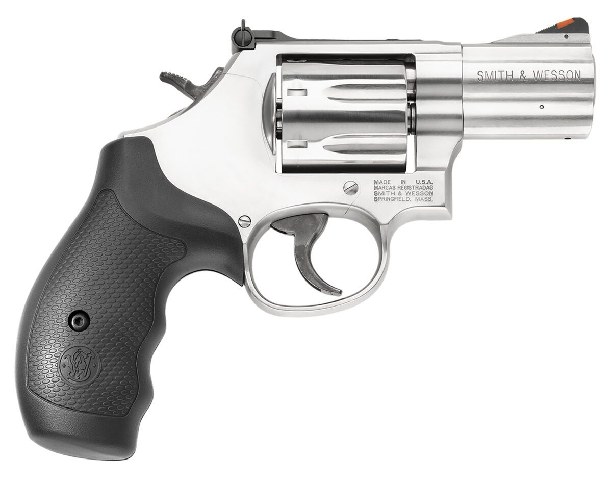 Smith & Wesson 164192 Model 686 Plus 357 Mag or 38 S&W Spl +P Stainless Steel 2.50" Barrel, 7 Shot, Satin Stainless Steel L-Frame, Red Ramp Front/Adjustable White Outline Rear Sights, Internal Lock 1 26250