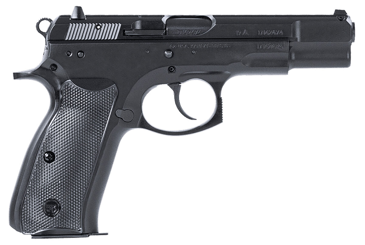 CZ-USA 01130 75 BD 9mm Luger 10+1 4.60" Black Steel Barrel, Black Steel Serrated Slide, Black Polycoat Steel Frame w/Beavertail, Black Plastic Grip, Ambidextrous 1 31181