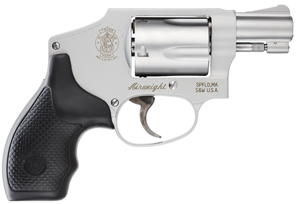 Smith & Wesson 103810 Model 642 Airweight J-Frame 38 Special +P 5 Shot 1.88" Stainless Steel Barrel, Stainless Cylinder, Stainless Aluminum Frame, Black Finger Grooved Grip, Concealed Hammer 1 70713