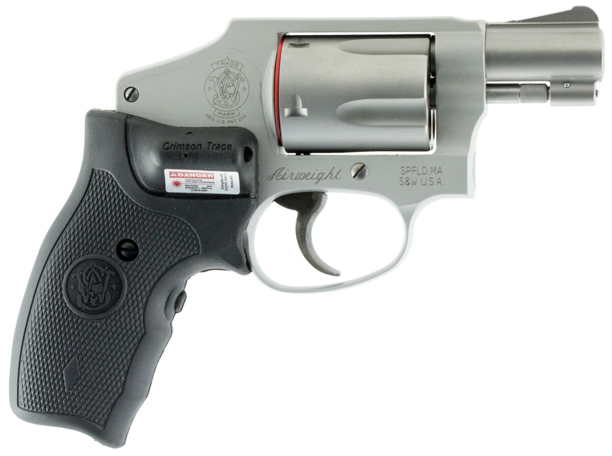 Smith & Wesson 150972 Model 642 w/Laser *CA Compliant J-Frame 38 Special +P 5 Shot 1.88" Stainless Steel Barrel, Stainless Cylinder, Stainless Aluminum Frame, Crimson Trace Lasergrip, Concealed Hammer 1 70718