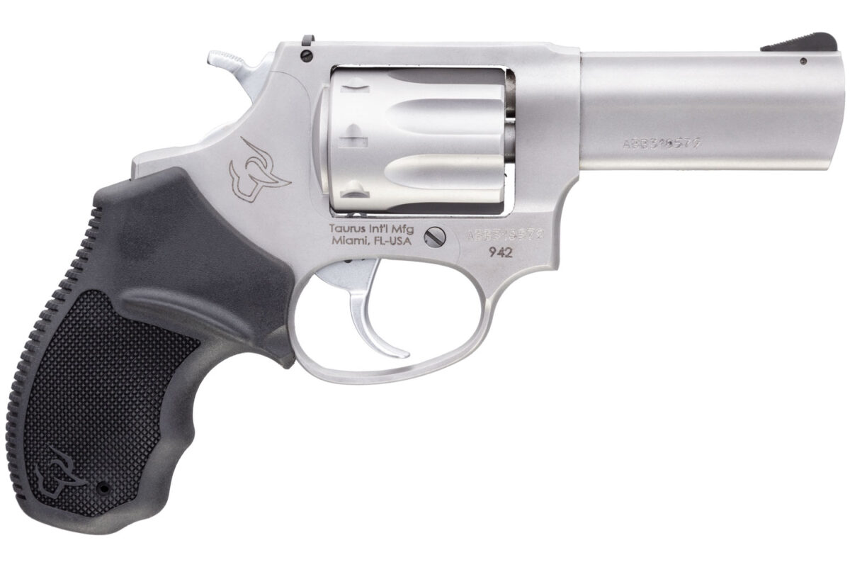 Taurus 2942039 942 22 LR 8rd 3" Barrel, Overall Matte Finish Stainless Steel & Finger Grooved Black Polymer Grip 1 121956
