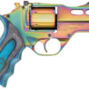 Chiappa Firearms 340319 Rhino 30DS Nebula 357 Mag 6 Shot, 3" Rainbow PVD Steel Vent Rib Barrel & Cylinder, Rainbow PVD Aluminum Frame, Blue Laminate, Grip Exposed Hammer 2 141393