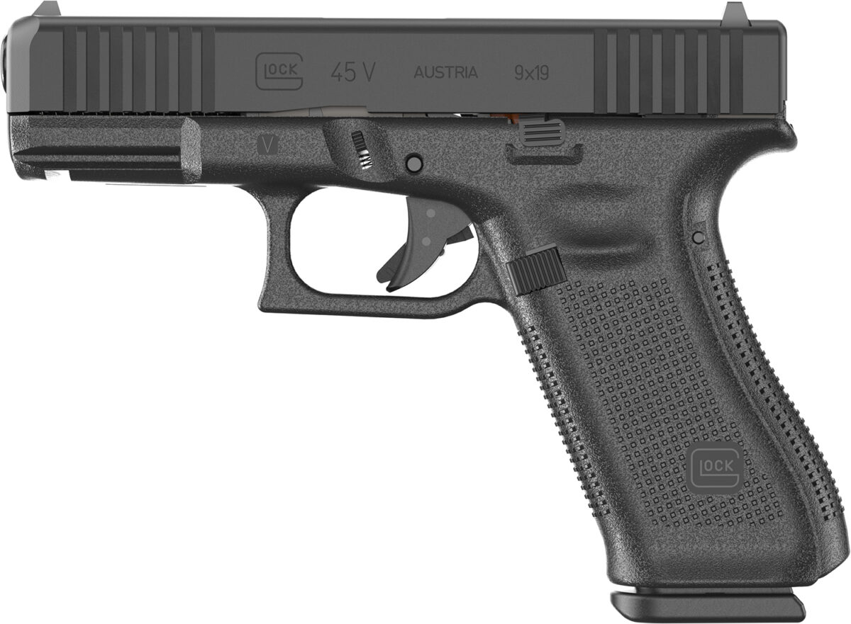 Glock PV4550203 G45 V Crossover 9mm Luger 17+1 4.02" Black GMB Barrel, Black nDLC Steel Serrated Slide, Black Polymer Frame w/Accessory Rail, Textured polymer Grip, Ambidextrous 1 186889