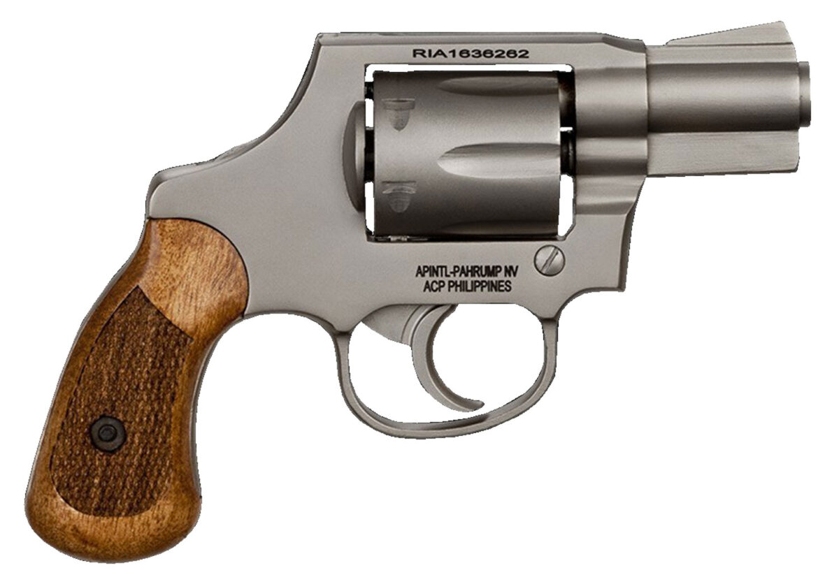 Rock Island 51289 M206 Small Frame 38 Special 6 Shot, 2" Matte Nickel Steel Barrel, Cylinder & Frame, Checkered Wood Grip, Transfer Bar Safety, Concealed Hammer 1 35256