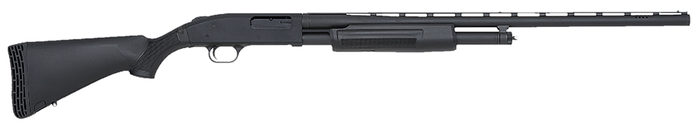 Mossberg 50121 500 FLEX All Purpose Full Size 12 Gauge Pump 3" 5+1 28" Matte Blued Vent Rib Barrel, Matte Blued Steel Receiver, Flex Black Synthetic Stock, Right Hand, Accu-Set Chokes 1 80212