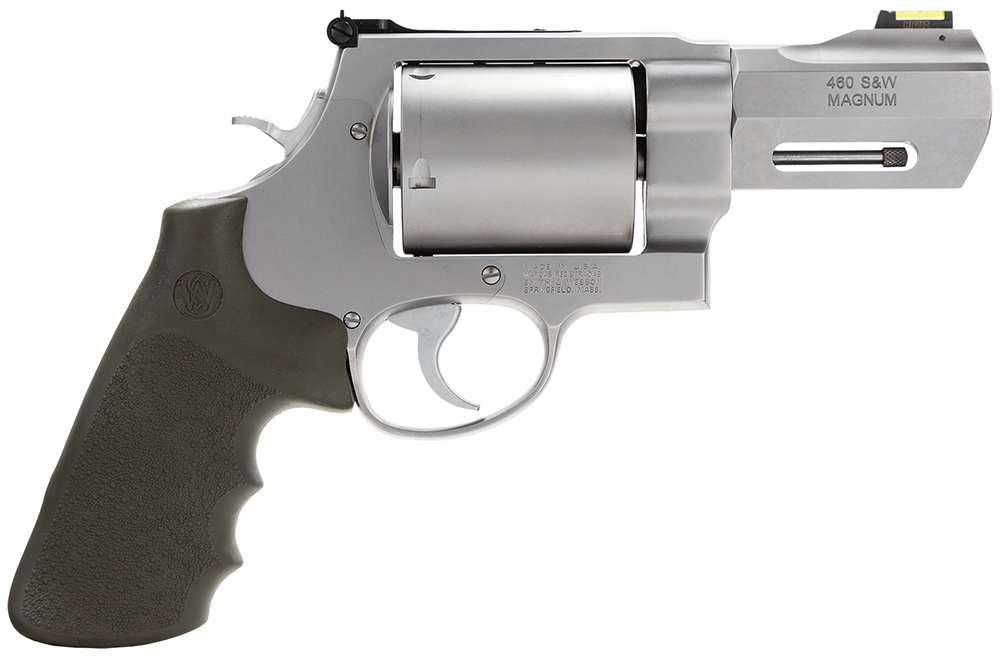 Smith & Wesson 170350 PC Model 460 XVR X-Large 460 S&W Mag 5 Shot 3.50" Stainless Steel Barrel, Stainless Cylinder, Matte Silver Stainless Steel Frame, Black Finger Grooved Grip, Teardrop Hammer 1 90973