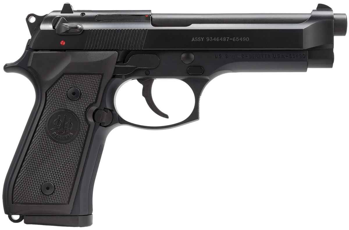 Beretta USA J92M9A0CA M9 *CA Compliant Full Size Frame 9mm Luger 10+1, 4.90" Steel Barrel, Black Bruniton Serrated Steel Slide & Aluminum Frame w/Beavertail, Ambidextrous 1 100554