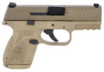 FN 66100819 509 Compact 9mm Luger 3.70" Barrel 10+1, Flat Dark Earth Polymer Frame With Mounting Rail, Flat Dark Earth Stainless Steel Slide, No Manual Safety 2 133058