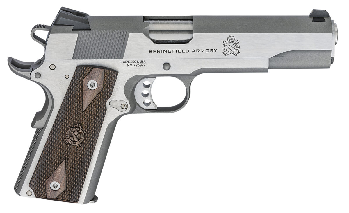 Springfield Armory PX9420S 1911 Garrison 45 ACP 7+1 5" Stainless Match Grade Steel Barrel, Serrated Stainless Steel Slide, Stainless Steel Frame w/Beavertail, Thin-Line Wood Grip 1 141308