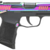 Sig Sauer 365380RBTMS P365 Micro-Compact 380 ACP 10+1 3.10" Black Carbon Steel Barrel, Rainbow Titanium Optic Ready/Serrated Slide, Black Steel Frame w/Rainbow Accents, Black Polymer Grips 2 150130