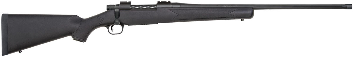 Mossberg 28248 Patriot Full Size 7mm PRC 3+1 24" Matte Blued Fluted Threaded Barrel, Drilled & Tapped Matte Blued Stainless Steel Receiver, Black Fixed Synthetic Stock 1 174386