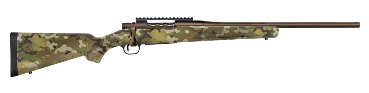 Mossberg 28284 Patriot Compact 7mm PRC 3+1 20" Patriot Brown Cerakote Threaded Bull Barrel, Patriot Brown Cerakote Steel Receiver w/Picatinny Rail, MultiCam Fixed Synthetic Stock 1 184736