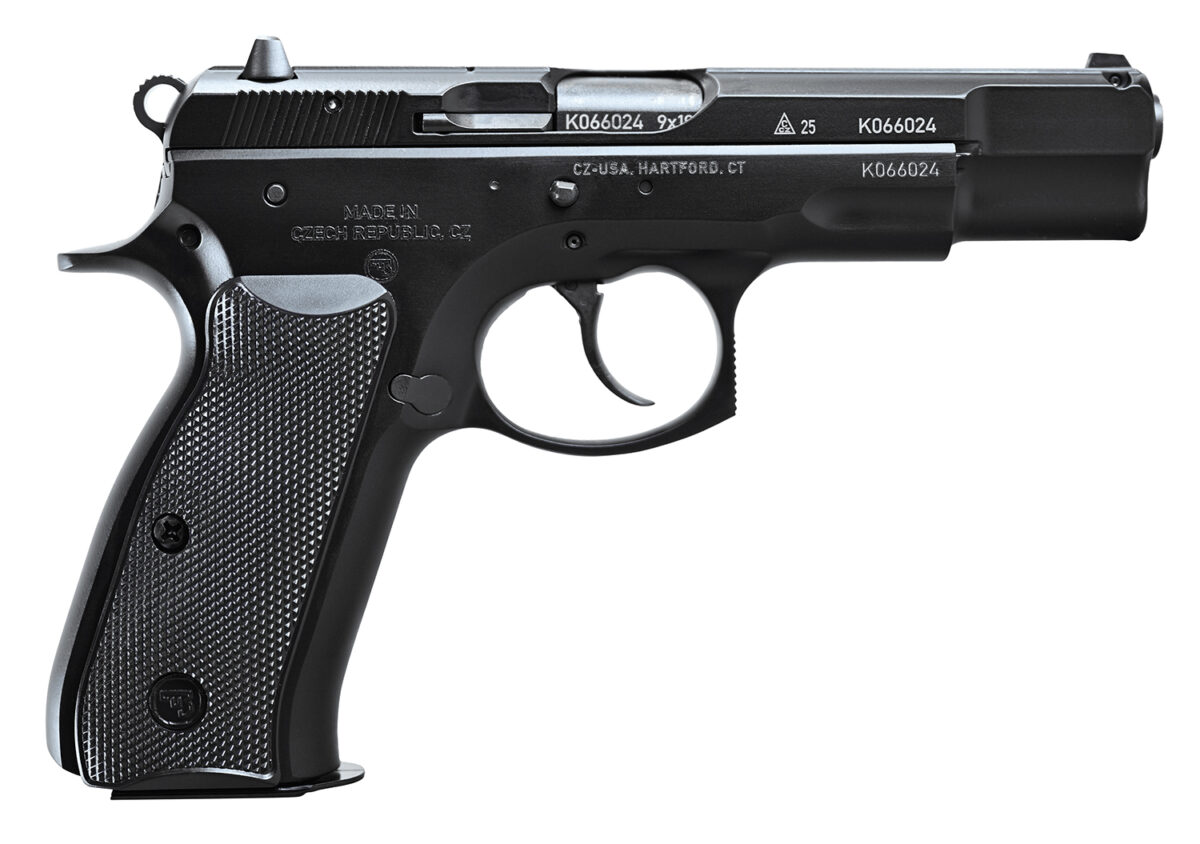 CZ-USA 75B 50th Anniversary Elite 9mm Luger 16+1 4.60" Black Barrel, Engraved 50th Anniversary/Serrated Slide, Black Polycoat Steel Frame w/Beavertail, Black Plastic Grip 1 188176
