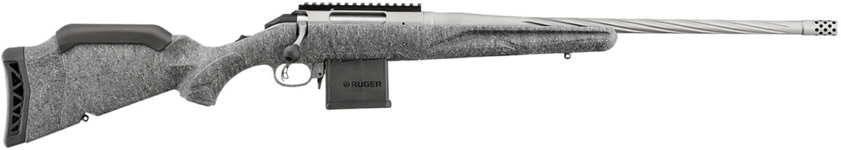 Ruger 46908 American II Full Size 204 Ruger 10+1 20" Gun Metal Gray Cerakote Spiral Fluted Threaded Barrel & Alloy Steel Receiver w/Picatinny Rail, Gray Splatter Adj LOP Synthetic Stock 1 161083