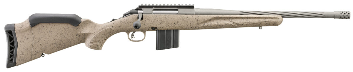 Ruger 46923 American II Ranch Full Size 350 Legend 5+1 16.10" Cobalt Cerakote Spiral Fluted Threaded Barrel & Alloy Steel Receiver w/Picatinny Rail, Flat Dark Earth Splatter Adj LOP Synthetic Stock 1 164952