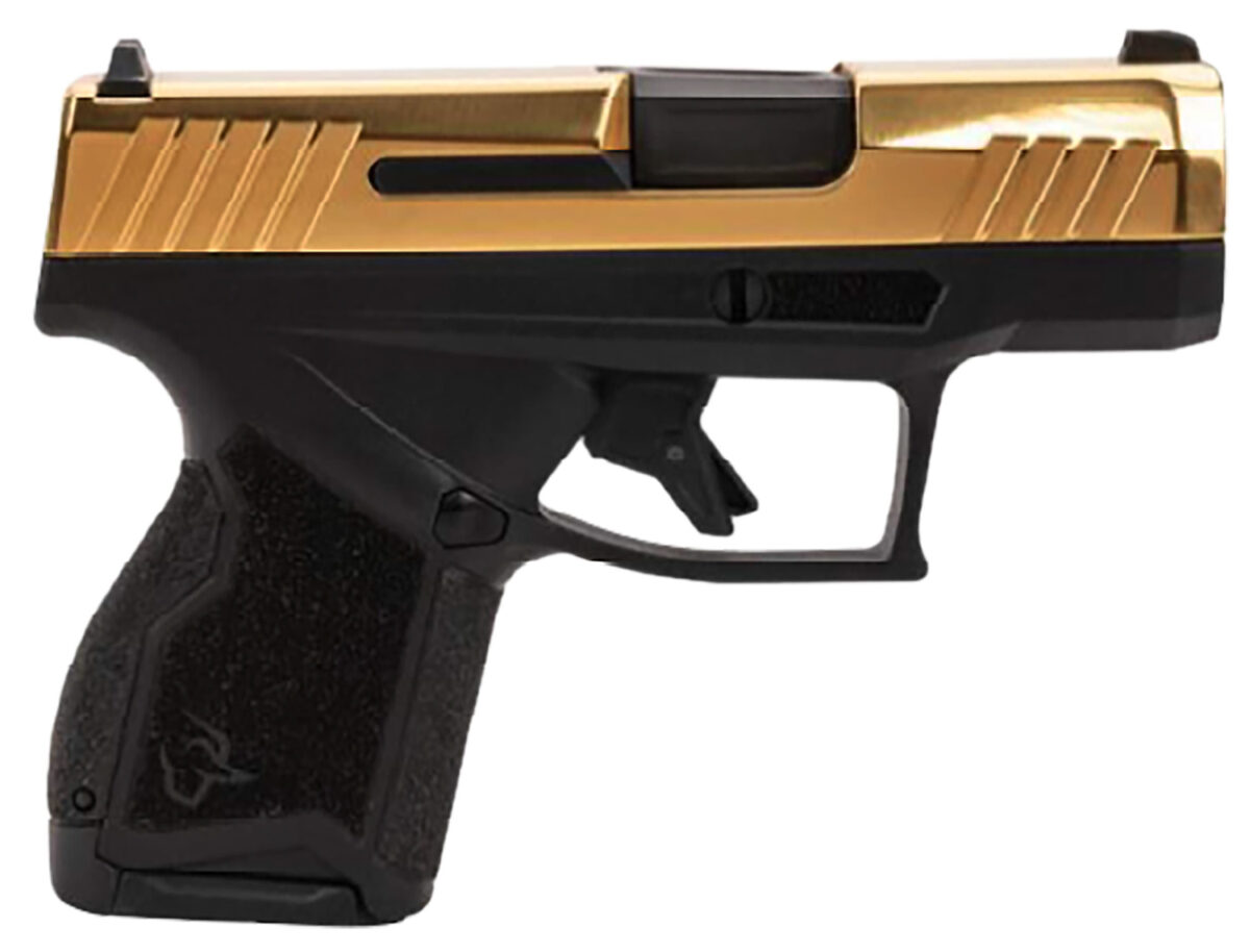 Taurus 1-GX4M931-10G GX4 Micro-Compact Frame 9mm Luger 10+1 3.06" Satin Black DLC Stainless Steel Barrel, Gold PVD Serrated Alloy Steel Slide, Matte Black Stainless Steel Frame, Textured Grip 1 170139