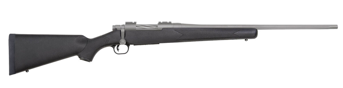 Mossberg 28260 Patriot Full Size 350 Legend 4+1 22" Stainless Cerakote Fluted Barrel, Drilled & Tapped Stainless Cerakote Stainless Steel Receiver, Black Fixed Synthetic Stock 1 174397