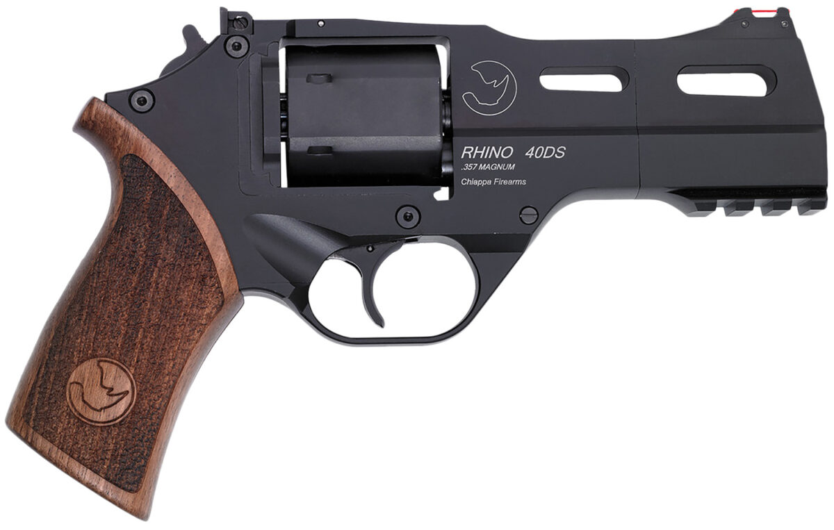 Chiappa Firearms CF340244 Rhino 40SAR 357 Mag 6 Shot 4" Black Anodized Steel Barrel, Blued Steel Cylinder, Black Anodized Aluminum Frame & Barrel Shroud, Picatinny Accessory Rail, Walnut Grip 1 5650
