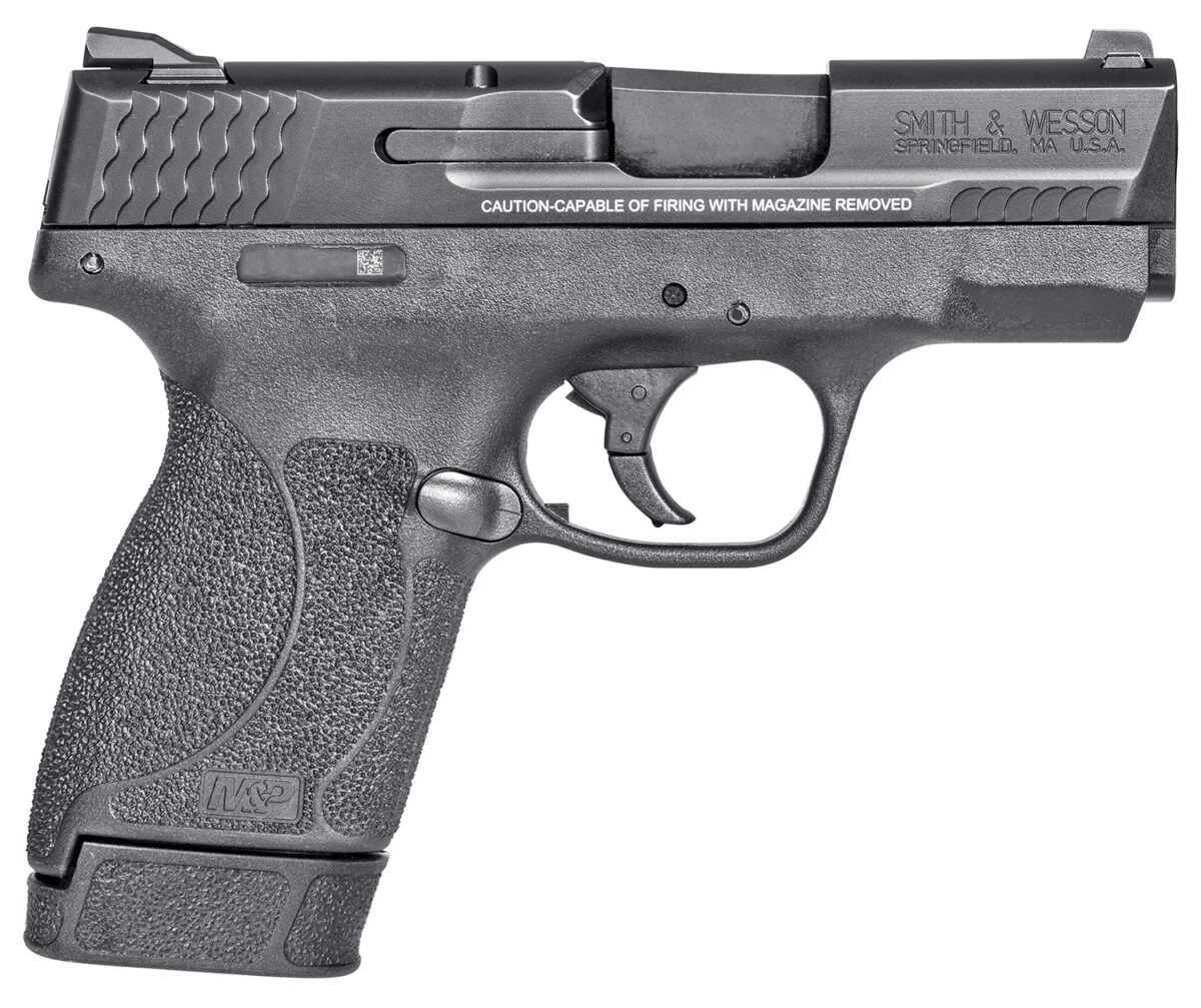 Smith & Wesson 14658 M&P M2.0 Shield Compact Slim Frame .45 ACP 7+1 3.30" Black Armornite Barrel, Black Armornite Stainless Steel Serrated Slide, Black Polymer Frame & Textured Grip, Manual Safety 1 187350