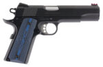 Colt Mfg O1970CCS Competition Government 45 ACP 8+1 5" Stainless National Match Barrel, Blued Serrated Carbon Steel Slide & Frame w/Beavertail, Blue Scalloped G10 Grip, Ambidextrous 2 35129