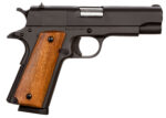 Rock Island 51417 GI Standard MS *CA Compliant 45 ACP Caliber with 4.20" Barrel, 8+1 Capacity, Overall Black Parkerized Finish Steel, Beavertail Frame, Serrated Slide & Wood Grip 2 35177