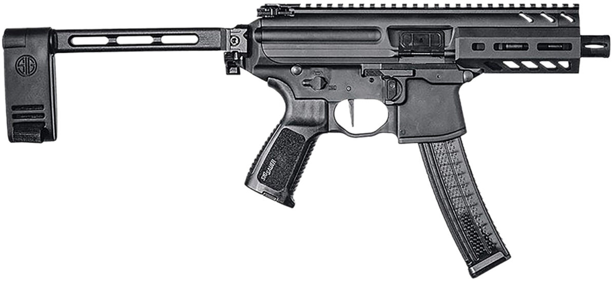 Sig Sauer PMPX4B9 MPX K 9mm Luger Caliber with 4.50" Barrel, 30+1 Capacity, Black Hard Coat Anodized Metal Finish, Folding Pivoting Contour Brace Stock & Black Polymer Grip Right Hand 1 108768