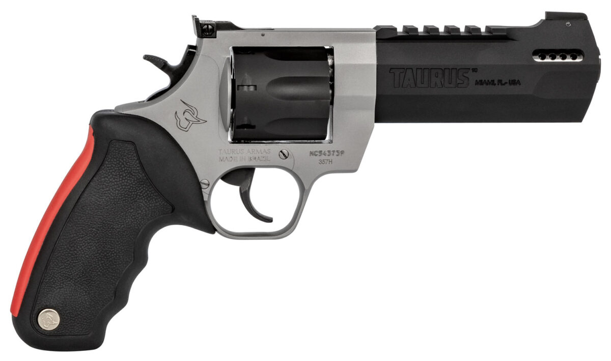 Taurus 2357055RH Raging Hunter 357 Mag 7rd 5.12" Matte Black Oxide Cylinder & Barrel Matte Stainless Steel Frame Black Rubber with Integrated Red Cushion Insert Grip 1 112903