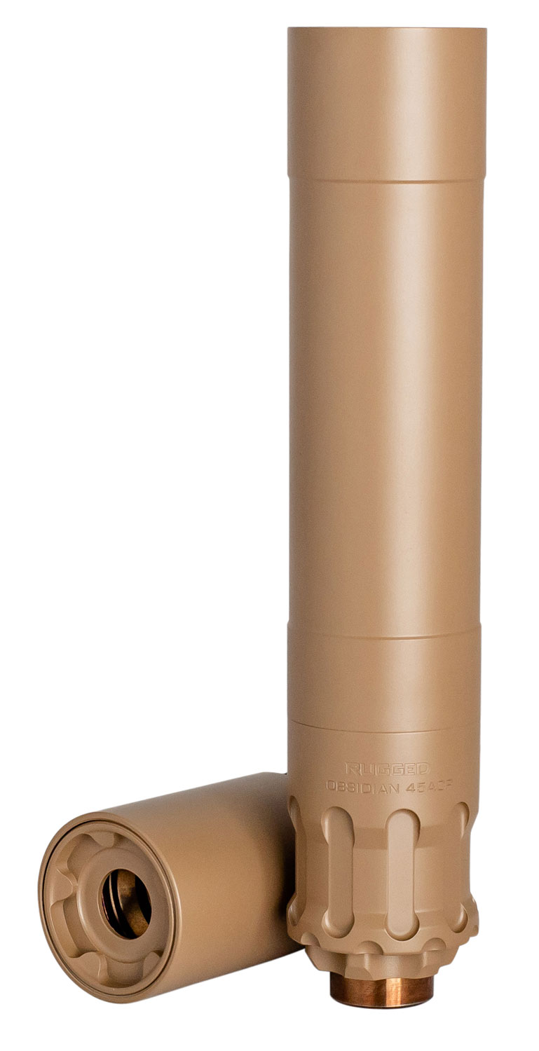 Rugged Suppressors OBSFDE45 Obsidian45 45 ACP 1.37" Flat Dark Earth Cerakote 17-4 Stainless Steel .5 x 28 tpi 1 118899