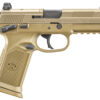 FN 66100223 FNX Tactical 45 ACP 10+1 4.50" Black Steel Barrel, Flat Dark Earth Optic Cut/Serrated Steel Slide & Polymer Frame w/Picatinny Rail, FDE Interchangeable Backstrap Grip, Ambidextrous 2 120974