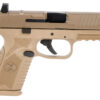 FN 66100741 509M MRD Mid-Size 9mm Luger 15+1 4" Black Recessed Crown Barrel, Flat Dark Earth PVD Optic Ready/Serrated Steel Slide, Flat Dark Earth Polymer Frame w/Picatinny Rail, Ambidextrous 2 125562