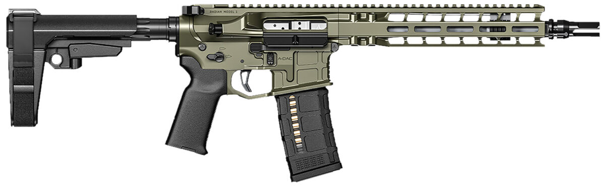 Radian Weapons R0515 Model 1 Pistol 223 Wylde 30+1 10.50", OD Green Billet Rec/M-Lok Handguard, Smooth Buffer Tube (No Brace), Magpul Grip, Ambi Controls, Dead Air QD Flash Hider, Adj. Triggers 1 126433