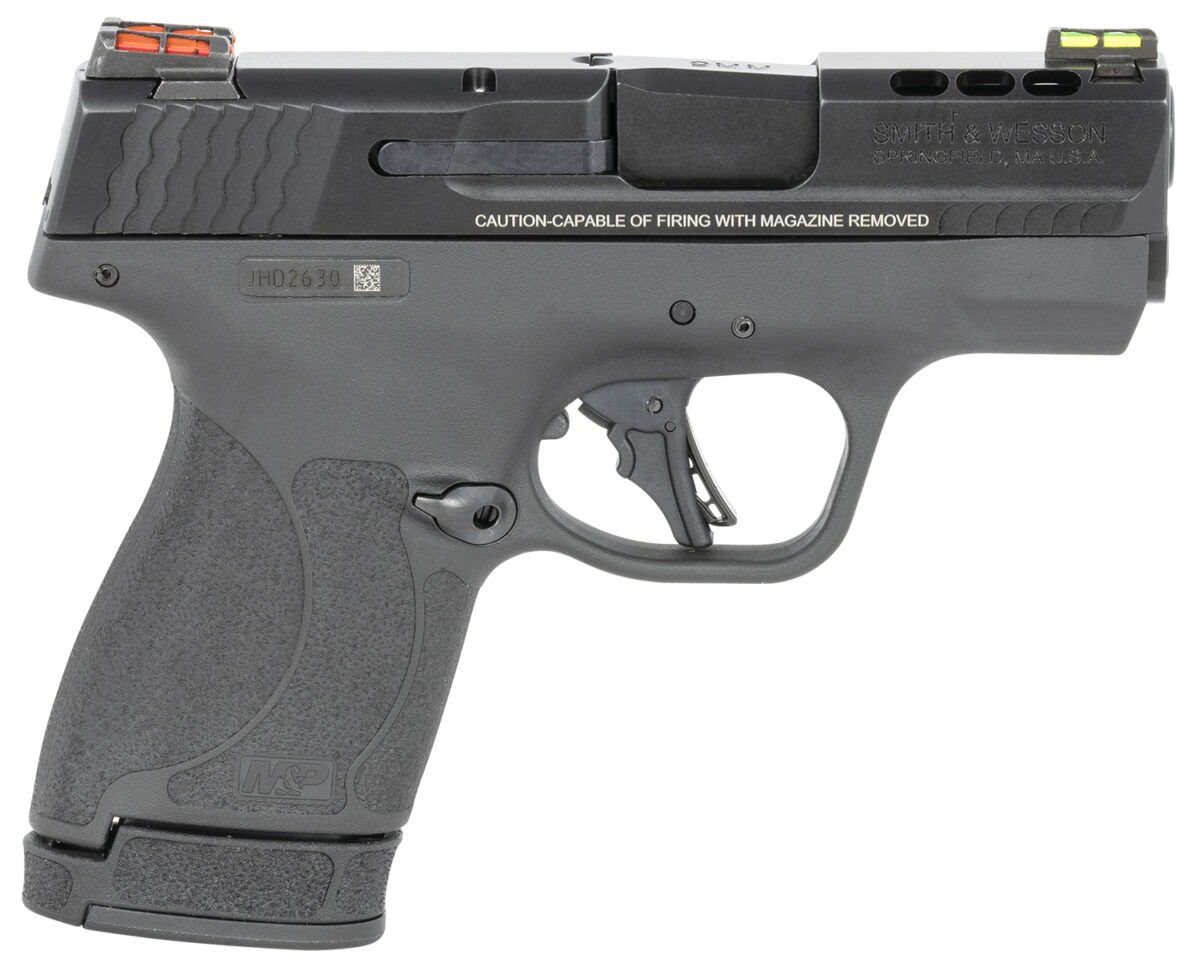 Smith & Wesson 13255 Performance Center M&P Shield Plus EDC 9mm Luger 3.10" Ported 10+1,13+1 Black Matte Black Armornite Stainless Steel Ported Slide Black Polymer Grip (Manual) FO Sights 1 134515