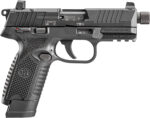 FN 66101011 502 Tactical 22 LR 10+1 4.60" Steel Threaded Barrel, Black Optic Ready/Serrated Slide & Polymer Frame w/Picatinny Rail, Black Textured Polymer Grip, Ambidextrous 2 139625