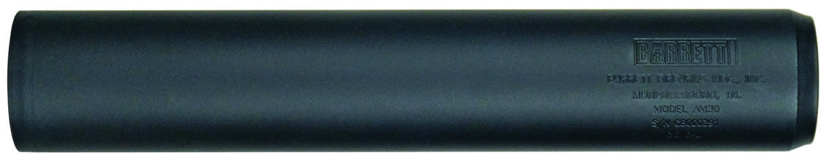 Barrett 18409 AM 30 made of Black Titanium with 1.50" Diameter, 8.30" OAL & 5/8"-24 tpi Thread Pattern for 30 Cal or Lower Includes Barrett Muzzle Brake Adaptor 1 144691