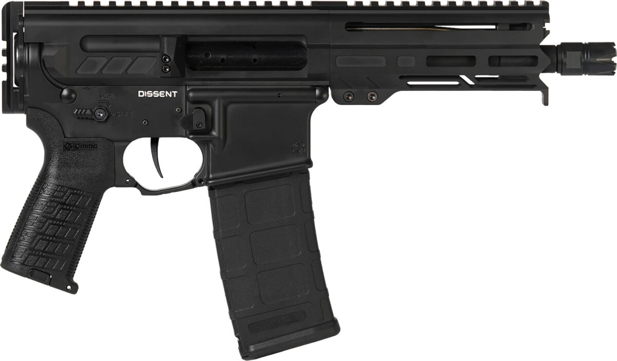 CMMG 55A938FAB Dissent 5.56x45mm NATO 30+1 6.50", Black Cerakote Rec, OEM Grip, Picatinny Buffer Adapter, Zeroed Drop-In Single Stage Trigger 1 148707