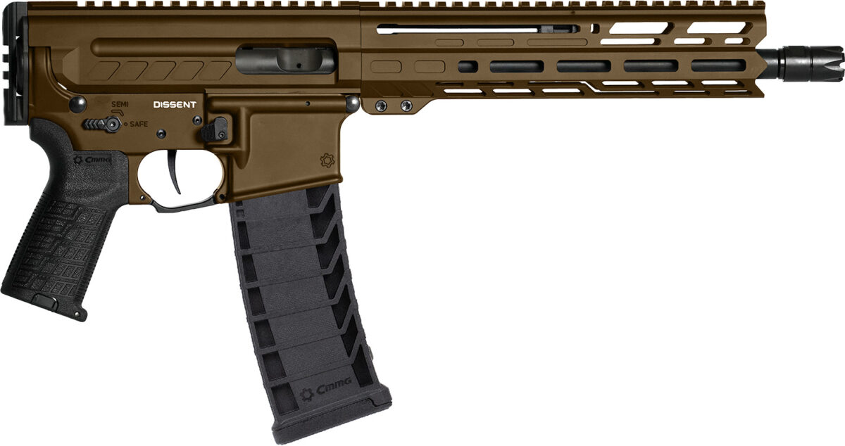 CMMG 94A8041MB Dissent MK4 9mm Luger 33+1 10.50", Midnight Bronze Rec, Picatinny Brace Adapter, 9.60" M-LOK Handguard, Left Side Charging Handle, Zeroed Linear Comp, TriggerTech Trigger 1 153765
