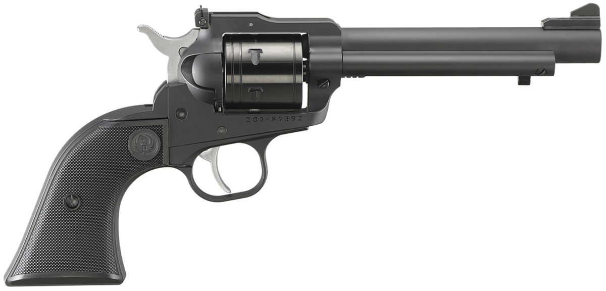 Ruger 2032 Super Wrangler 22 LR/22 WMR 6 Shot 5.50" Black Cerakote Steel Barrel & Frame, Black Cylinder, Black Checkered Polymer Grip, Transfer Bar Safety, Exposed Hammer 1 155722