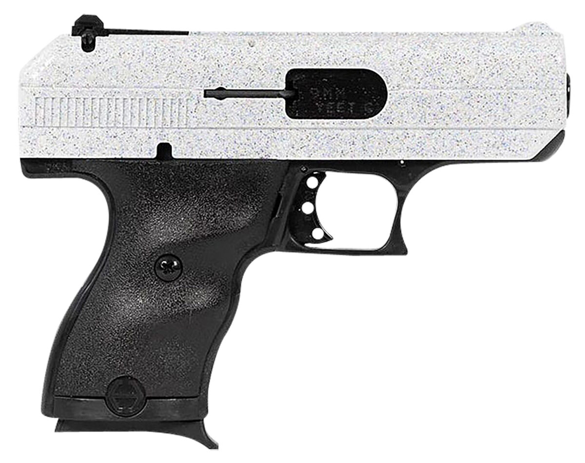 Hi-Point 916WHSP C9 9mm Luger 8+1 3.50" Black Steel Barrel, Hydro-Dipped White Sparkle Serrated Slide, Black Polymer Frame, Black Polymer Grips 1 156717